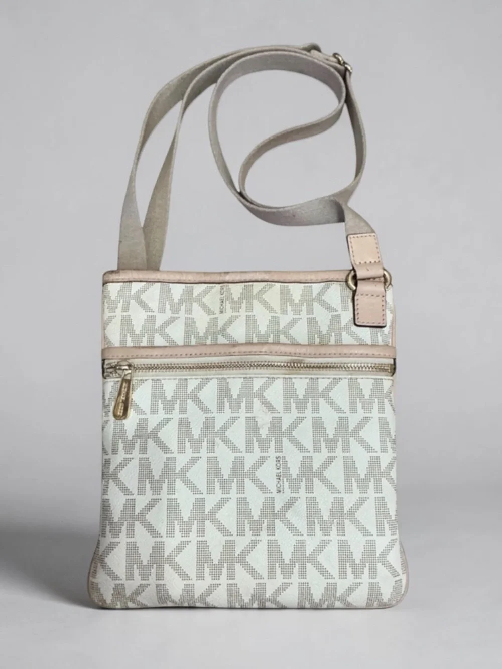 MICHAEL Michael Kors Monogram White & Beige Purse Crossbody Bag